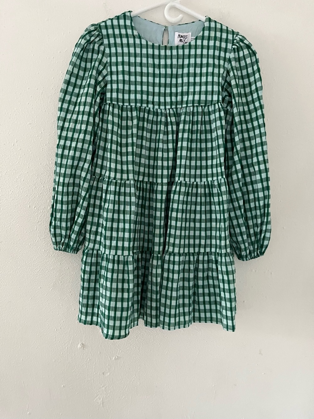 Princess Polly Green Gingham Tiered Dress